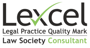 Lexcel logo showing the Legal Practice Quality Mark and the Law Society Consultant Accreditation